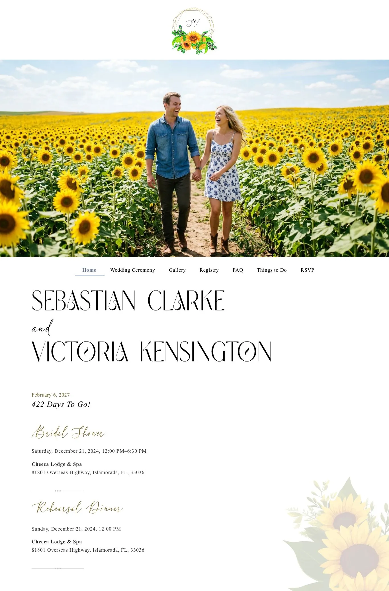 Couple in sunflower field